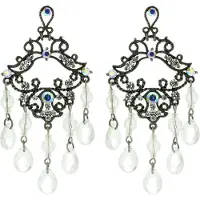 Behave - Statement oorbellen wit glas - Retro elegantie - Nikkelvrij