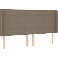 vidaXL Hoofdbord met randen 163x16x118/128 cm stof taupe