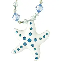 Behave - Ketting met blauwe kralen en ster hanger - Zomers & speels