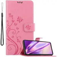 Cadorabo Bloemen Boekomslag (Google Pixel 6), Smartphonehoes, Roze