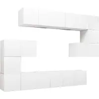 vidaXL 10-delige Tv-meubelset spaanplaat wit