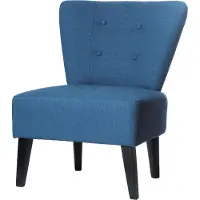 Meet by Paperflow Lounge fauteuil BRIGHTON, stofbekleding, vintage look, massief houten poten, blauw