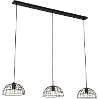 QAZQA Industriële hanglamp zwart 3-lichts - Hanze