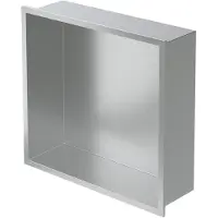 ECD-Germany Douchebak 30x30 cm zilver roestvrij staal wandnis Douchebak LuxeBad