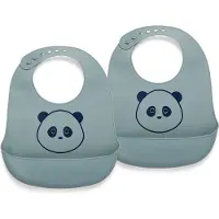 Nuuroo Alfie silicone short bib 2-pack with print