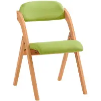 SoBuy - Opvouwbare Houten Stoel - Gewatteerde Opvouwbare Keuken Eetkamer- en bureaustoel - 47 x 57 x 79 cm - Groen