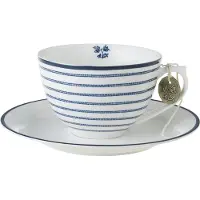 Laura Ashley Kop En Schotel Candy Stripe Blauw 0,26 L