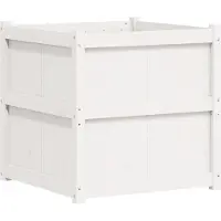 vidaXL Plantenbak 70x70x70 cm massief grenenhout wit