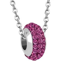 Montebello Ketting Maya Fuchsia - 316L Staal - Shamballa - 10x6mm - 45cm