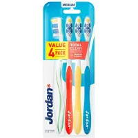 Jordan 1+1 Gratis: Tandenborstel Total Clean Medium 4-pack 4 Stuks