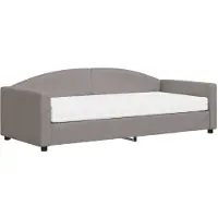 vidaXL Slaapbank met matras 90x200 cm stof taupe