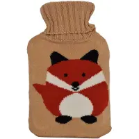 Merkloos Warmwaterkruik met Hoes - 18cmx28cm - Grijs Mix - Polyester en Rubber - Winteraccessoires - Warmte Kerstcadeau
