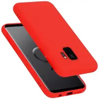 Cadorabo TPU Liquid Silicone Case Cover (Galaxy S9), Smartphonehoes, Rood