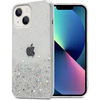Cadorabo Hoesje voor Apple iPhone 14 in TPU sprankelende glitterstijl (iPhone 14), Smartphonehoes, Transparant