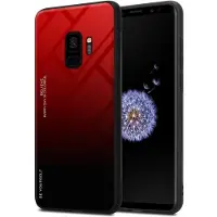 Cadorabo TPU 2 kleuren glasdekking (Galaxy S9), Smartphonehoes, Zwart