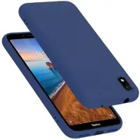 Cadorabo TPU Liquid Silicone Case Cover (Xiaomi Redmi 7A), Smartphonehoes, Blauw