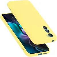 Cadorabo Hoesje geschikt voor Motorola EDGE 30 in LIQUID GEEL - Beschermhoes gemaakt van flexibel TPU silicone Case Cover