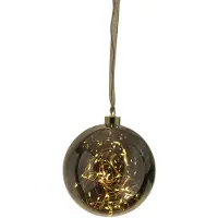 Star Trading LED-decoratiebol Glow van glas, Ø 15 cm rookgrijs