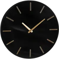 Mica Decorations Brixen Wandklok - Ø36 cm - Aluminium - Zwart