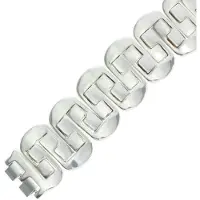 Behave - Armband - Bracelet - Metaal - Zilverkleurig - Schakelarmband - 18 cm omtrek - 4 cm breed