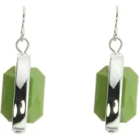 Behave - Oorhangers dames - Botanical chic - Groen - Zilverkleur - Nikkelvrij
