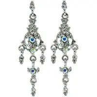 Behave Oorhangers zilver-kleur met stenen