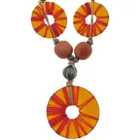 Behave - kleurrijke ketting met ronde en houten kralen - nikkelvrij, 56 cm, modeaccessoire