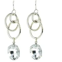Behave - Oorhangers dames - Stijlvolle glamourlook - Zilverkleur met steen