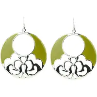 Behave - Grote oorhangers rond - Olijfgroen - Bohemian zomerstijl