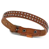 Montebello Armband Skabal Brown - Unisex - Staal - Leer - Bruin - ?21 cm