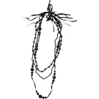 Behave - Zwarte kralenketting - Klassieke avondlook - Met striksluiting