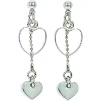 Behave - Oorbellen dames hanger hart - zilverkleur - romantisch stijlvol
