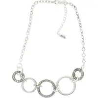 Behave - Schakelketting met steentjes 41 cm - Nikkelvrij - Mode-accessoire