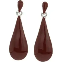 Behave Rode druppelvormige oorhanger - - Elegante mode-accessoire