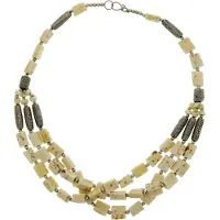 Behave - Ketting Crème-Zilverkleur - 61,5 cm - Elegante Stijl