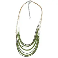 Behave - Ketting met groene houten kralen - Bohemian zomerstijl
