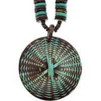 Behave - Houten kralenketting - Boho look - Met ronde hanger