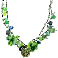 Behave - Groene Ketting met Schelpen Hanger - 59 cm