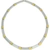 Behave - Ketting Dames - Mat Zilverkleur en Glanzend Goudkleur