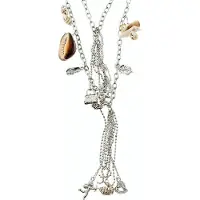 Behave - Zilverkleurige ketting strandstijl - Schelpen en bedels