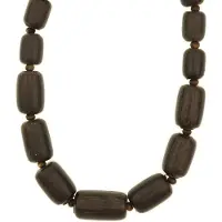 Behave - Lange ketting houten kralen donker bruin - 95 cm