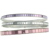 Behave - Bangle set met spiegelaccent - zilverkleur - trendy layering