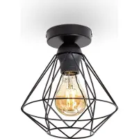 B.K.Licht - Industriële Plafondlamp - zwart - metaal - Ø22cm - excl. E27 lichtbron