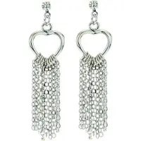 Behave - Dames oorbellen - Hartjes hangers zilverkleur romantisch 4,8 cm