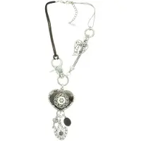 Behave - Korte ketting met hartvormige hanger en kristalstenen 40 cm (+ verlengketting)