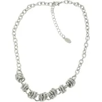 Behave - Korte ketting met metalen ringetjes - Zilverkleur - 40 cm + 7,5 cm verlengketting