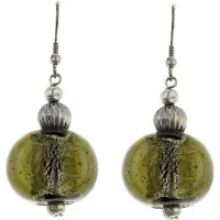 Behave - Oorhangers dames - Groene glaskraal - Retro stijl - Handgemaakt