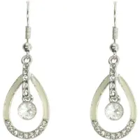 Behave - Oorhangers druppel steentjes - Glam stijl - 3,7 cm