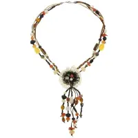 Behave - Dames Ketting - Romantische Boho Stijl - Kanten Bloem - 63 cm