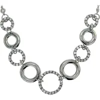 Behave ketting zilverkleur met steentjes 41 cm - elegante cirkelontwerpen